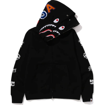 BAPE Us Double Shark Full Zip Hoodie Black