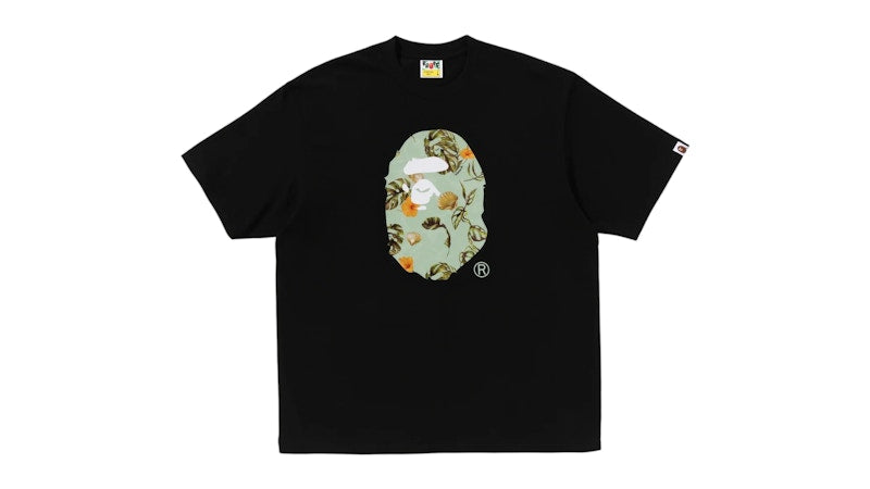 BAPE Vacation Pattern Ape Head Relaxed Fit Tee Black