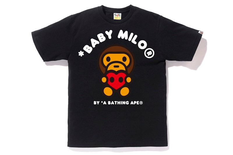 BAPE Valentine Heart Baby Milo Tee Black