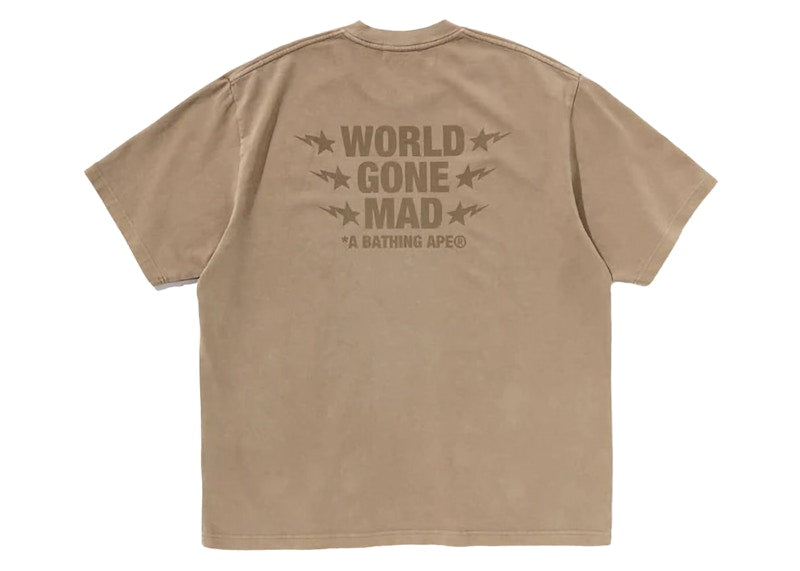 BAPE WGM Garment Dyed Relaxed Fit Tee Brown