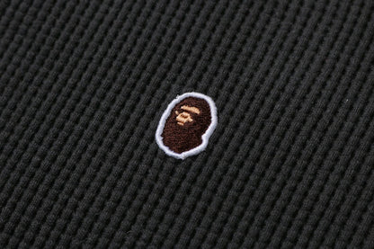 BAPE Waffle Wide Full Zip Hoodie Black