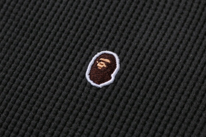 BAPE Waffle Wide Full Zip Hoodie Black