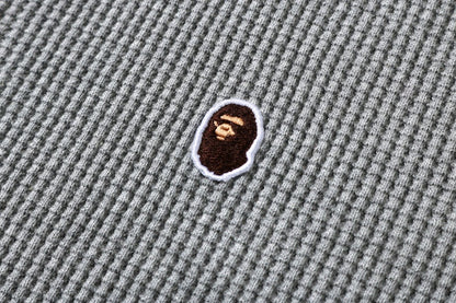 BAPE Waffle Wide Full Zip Hoodie Grey