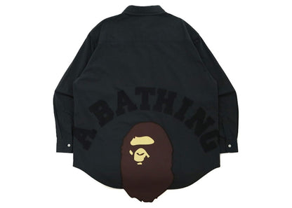 BAPE Washed Twill Big Ape Head Loose Fit Shirt Gray