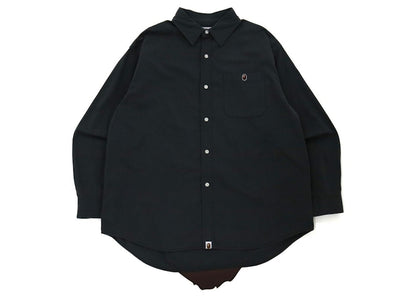 BAPE Washed Twill Big Ape Head Loose Fit Shirt Gray
