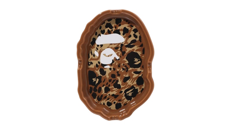 BAPE Wild Leopard Pattern Ape Head Ashtray Beige