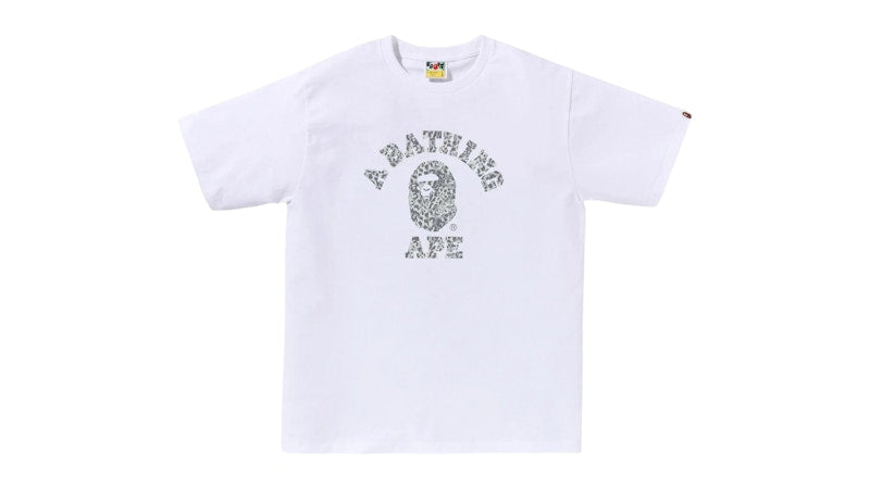 BAPE Wild Leopard Pattern College Tee White/Grey
