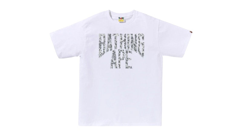 BAPE Wild Leopard Pattern NYC Logo Tee White/Grey