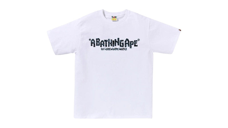 BAPE Wild Leopard Pattern Primitive Logo Tee White