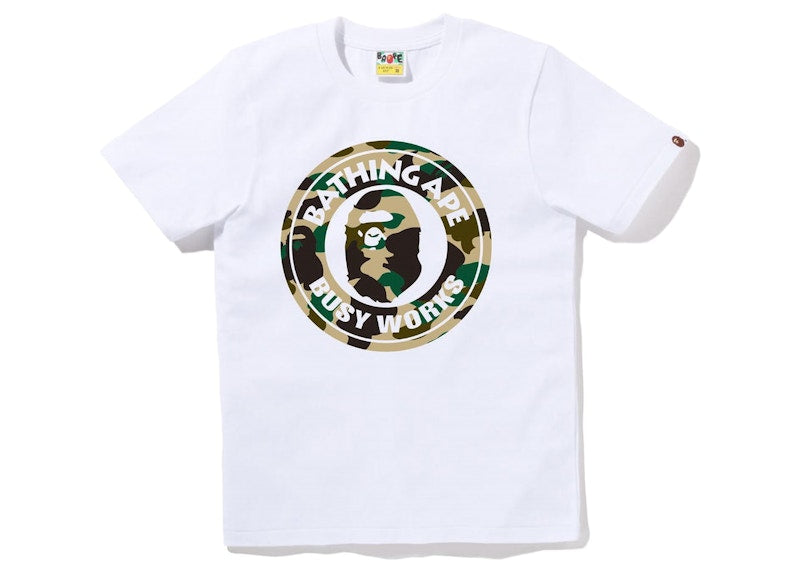BAPE Women's 1st Camo Busy Works Tee Black Yellow
