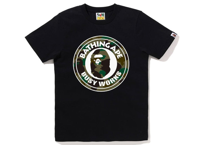 BAPE Women's 1st Camo Busy Works Tee White Green