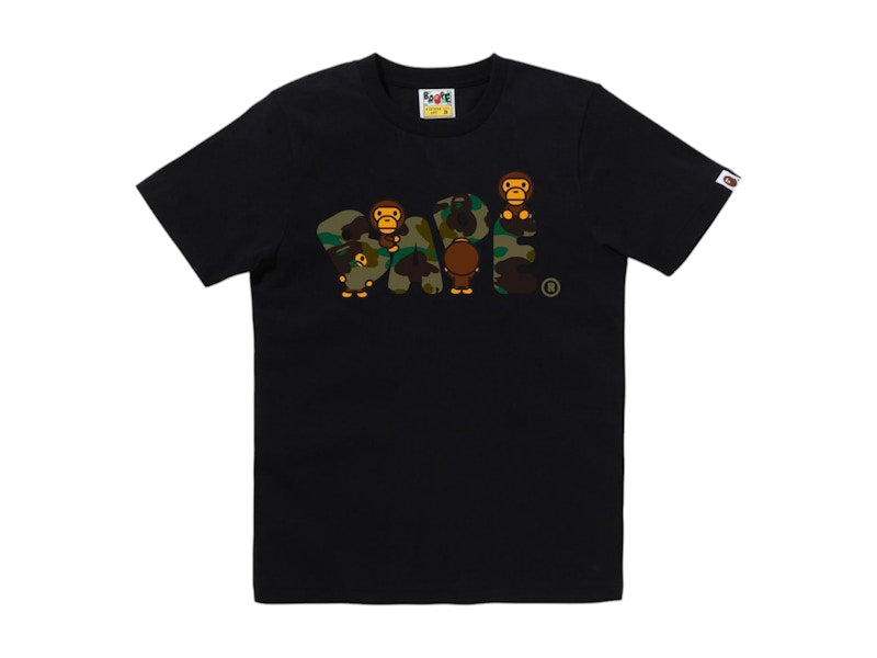 BAPE Women's 1st Camo Milo Bape Logo Tee Black/Green