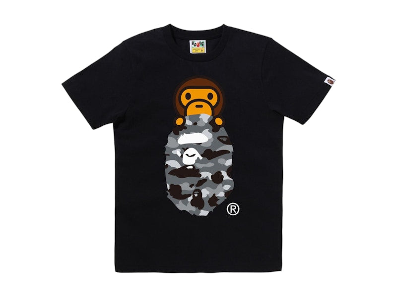 BAPE Women's 1st Camo Milo On Ape Head Tee Black/Grey