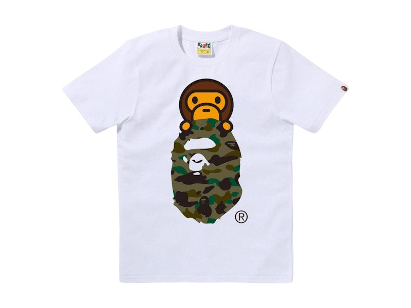 BAPE Women's 1st Camo Milo On Ape Head Tee White/Green