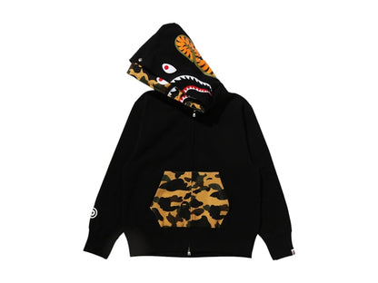 BAPE Women's 1st Camo Shark Full Zip Double Hoodie Black