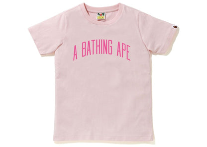 BAPE Womens A Bathing Ape Letter Tee Pink