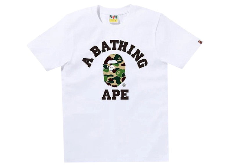 BAPE Women's ABC Camo College Tee White/Green