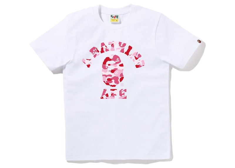 BAPE Women's ABC Camo College Tee White Pink