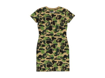 BAPE Women's ABC Camo Jersey Dress Green