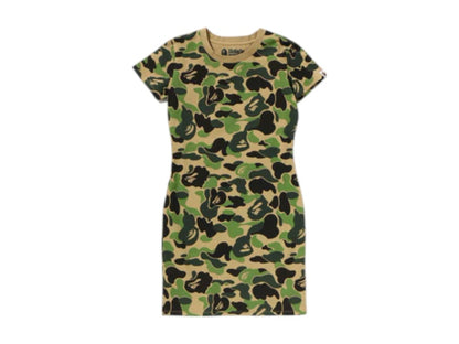BAPE Women's ABC Camo Jersey Dress Green