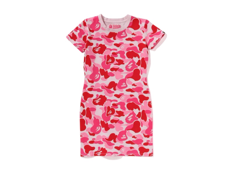 BAPE Women's ABC Camo Jersey Dress Pink