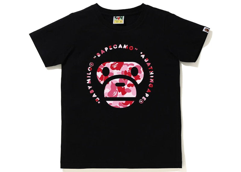 BAPE Womens ABC Camo Milo Head Tee Black Pink