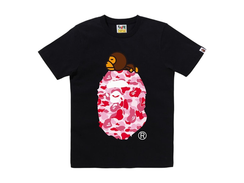 BAPE Women's ABC Camo Milo On Big Ape Tee Black/Pink