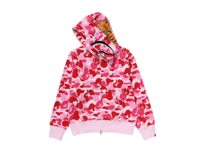 BAPE Women's ABC Camo Shark Full Zip Hoodie Pink