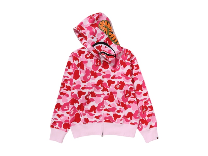 BAPE Women's ABC Camo Shark Full Zip Hoodie Pink