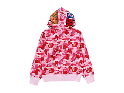 BAPE Women's ABC Camo Shark Full Zip Hoodie Pink