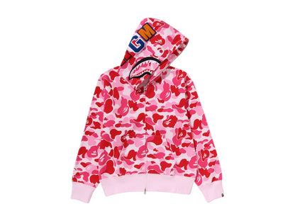 BAPE Women's ABC Camo Shark Full Zip Hoodie Pink