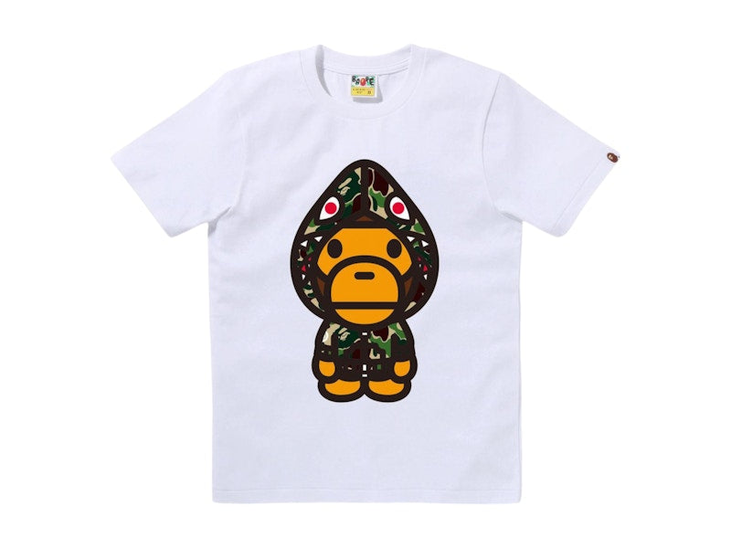 BAPE Women's ABC Camo Shark Hoodie Milo Tee White/Green