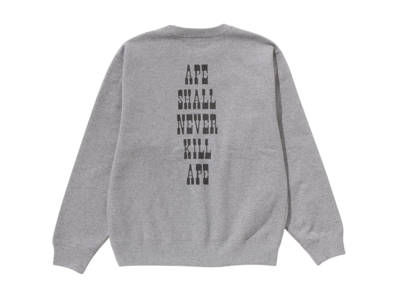 BAPE Women's Baby Milo Crewneck Sweatshirt Gray