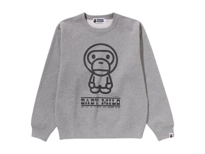BAPE Women's Baby Milo Crewneck Sweatshirt Gray