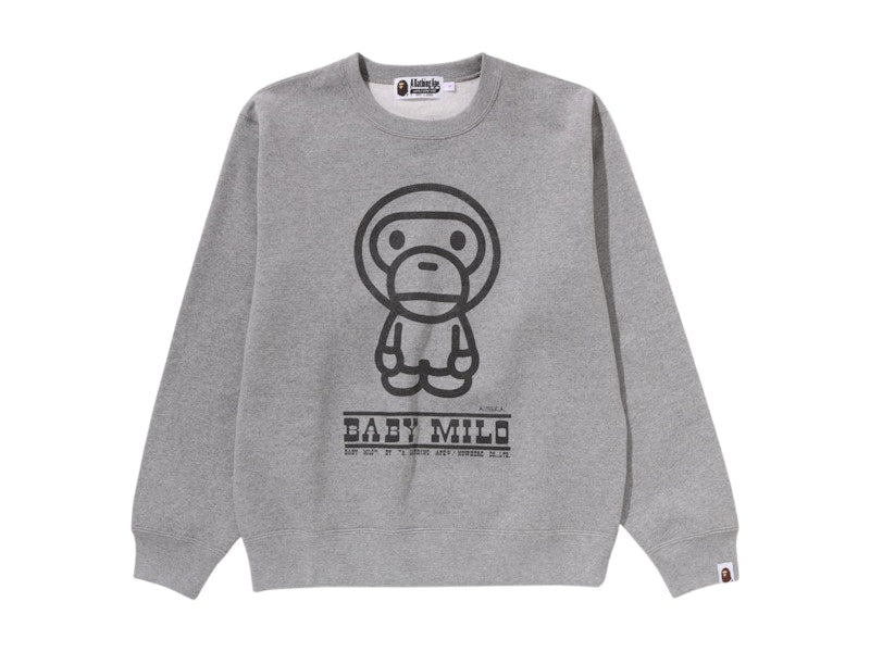 BAPE Women's Baby Milo Crewneck Sweatshirt Gray