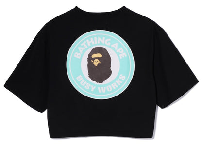 BAPE Womens Busy Works Cropped Tee Black