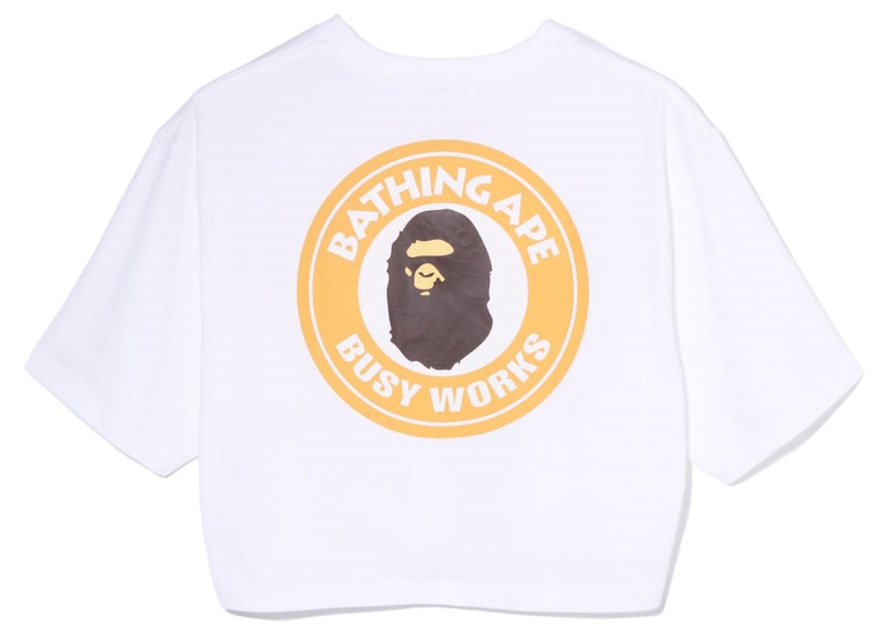 BAPE Womens Busy Works Cropped Tee White