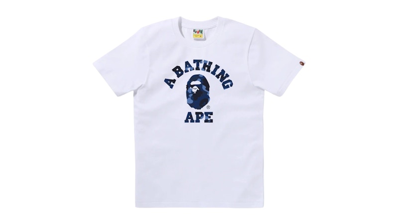 BAPE Women's Color Camo College Tee White Blue
