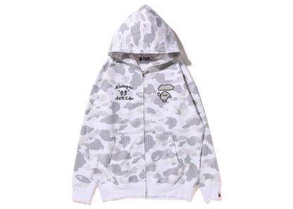 BAPE Women's Color Camo Oversized Full Zip Hoodie White