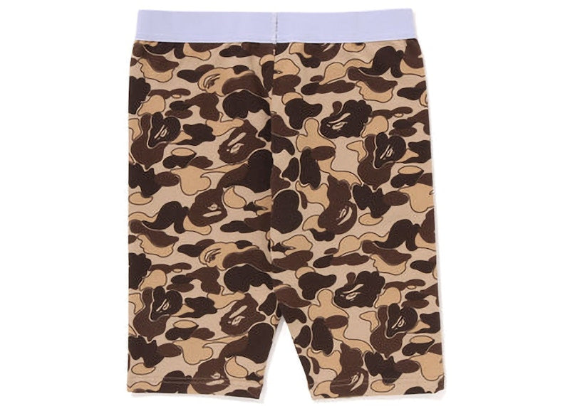 BAPE Womens Cookie Camo 2 Biker Shorts Brown
