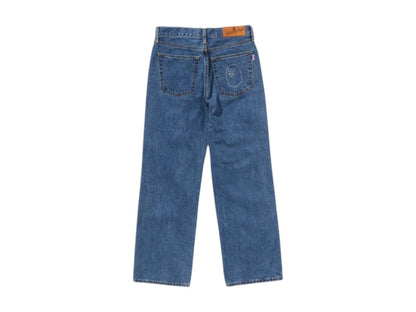BAPE Women's Crystal Ape Head Flare Denim Pants Blue