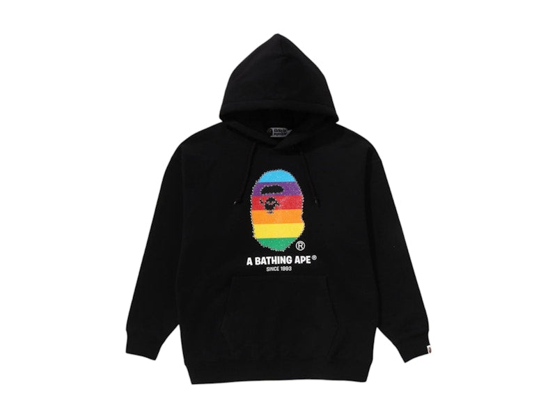 BAPE Women's Crystal Ape Head Oversized Pullover Hoodie Black