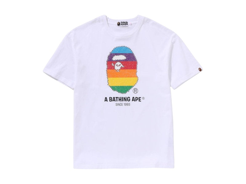 BAPE Women's Crystal Ape Head Oversized Tee White