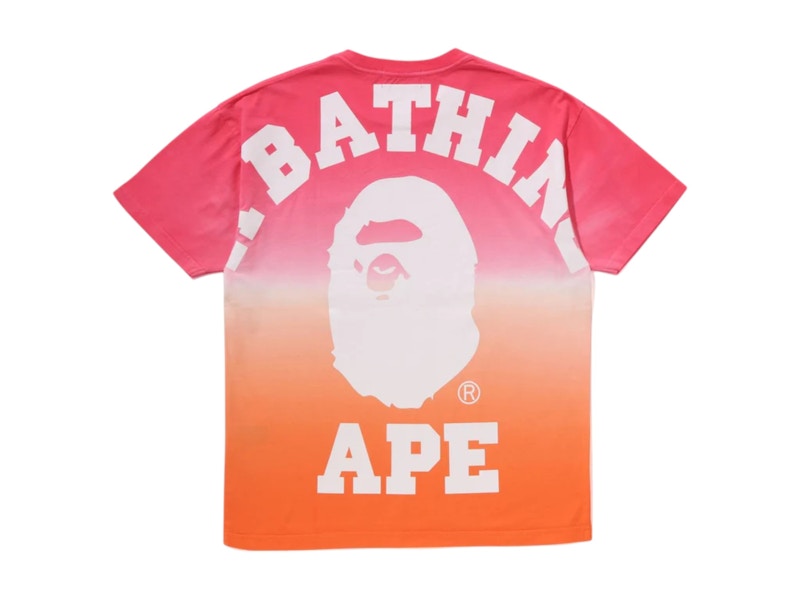 BAPE Women's Gradation Big College Oversized Tee Pink