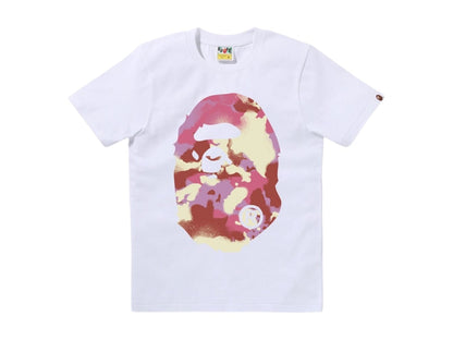 BAPE Women's Map Camo Big Ape Head Tee White/Pink