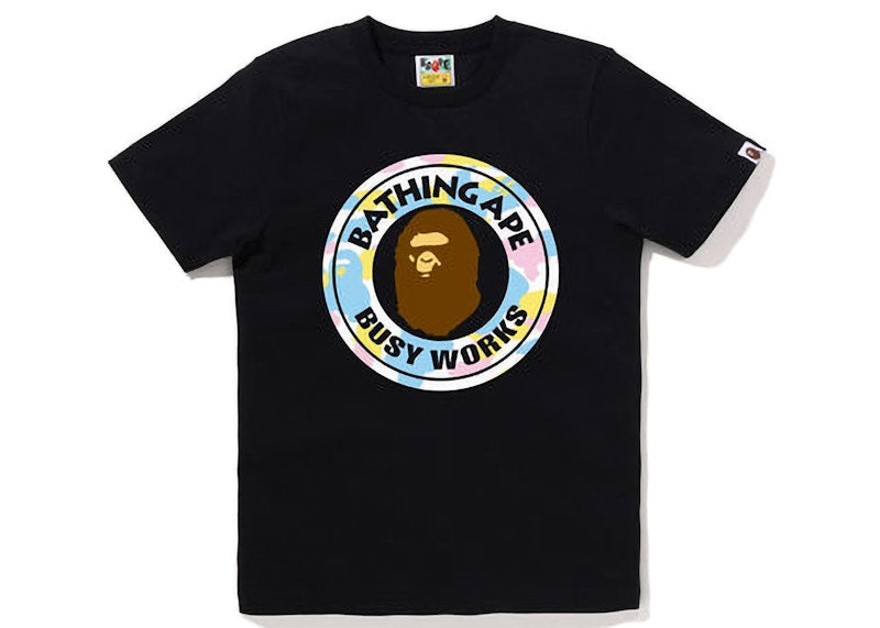 BAPE Womens New Multi Camo Busy Works Tee Black