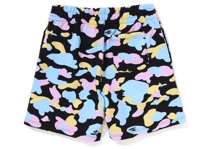 BAPE Womens New Multi Camo Oversized Sweat Shorts Black