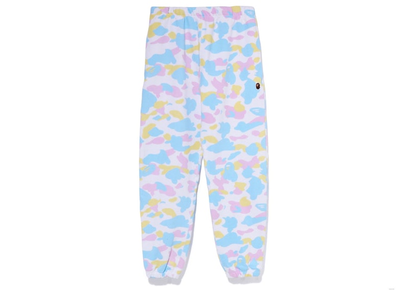 BAPE Womens New Multi Camo Oversized Sweatpants White