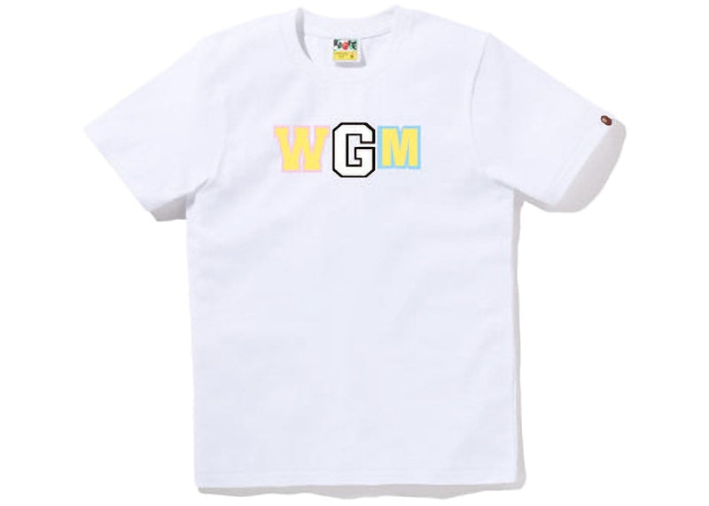 BAPE Womens New Multi Camo WGM Shark Tee White