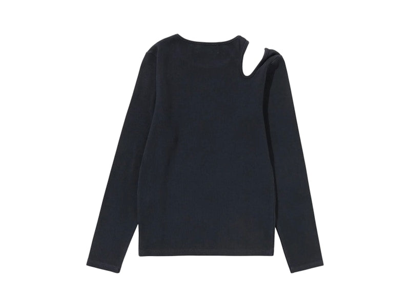 BAPE Women's Pigment Dyed Cut Out Rib L/S Tee Black